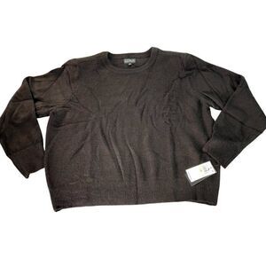 Danielle Bernstein Black‎ Crewneck Cropped Sweater Sz 2X NEW